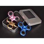 Wholesale Aluminum Metal Classic Fidget Spinner Hand Stress Reducer Toy for Anxiety Adult, Child (Blue)